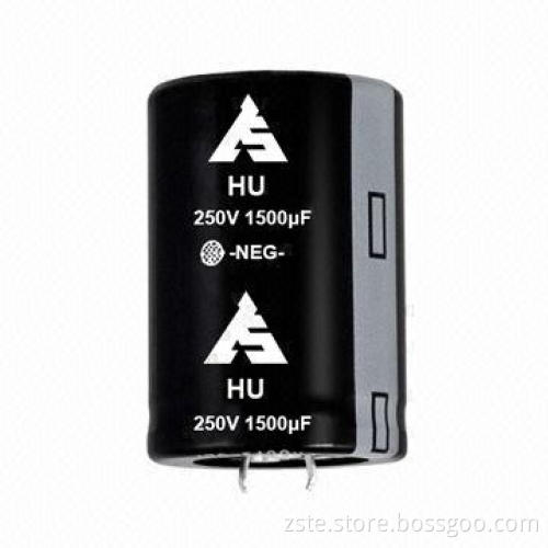 Snap-in aluminum electrolytic capacitor with long lifespan, 5000h, 250V, 1500uf